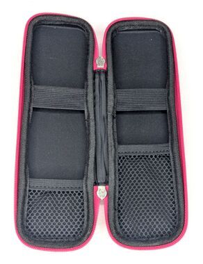 Idream365 Small Pencil Case Holder for Pencils,Hard Pen Case Black & Pink